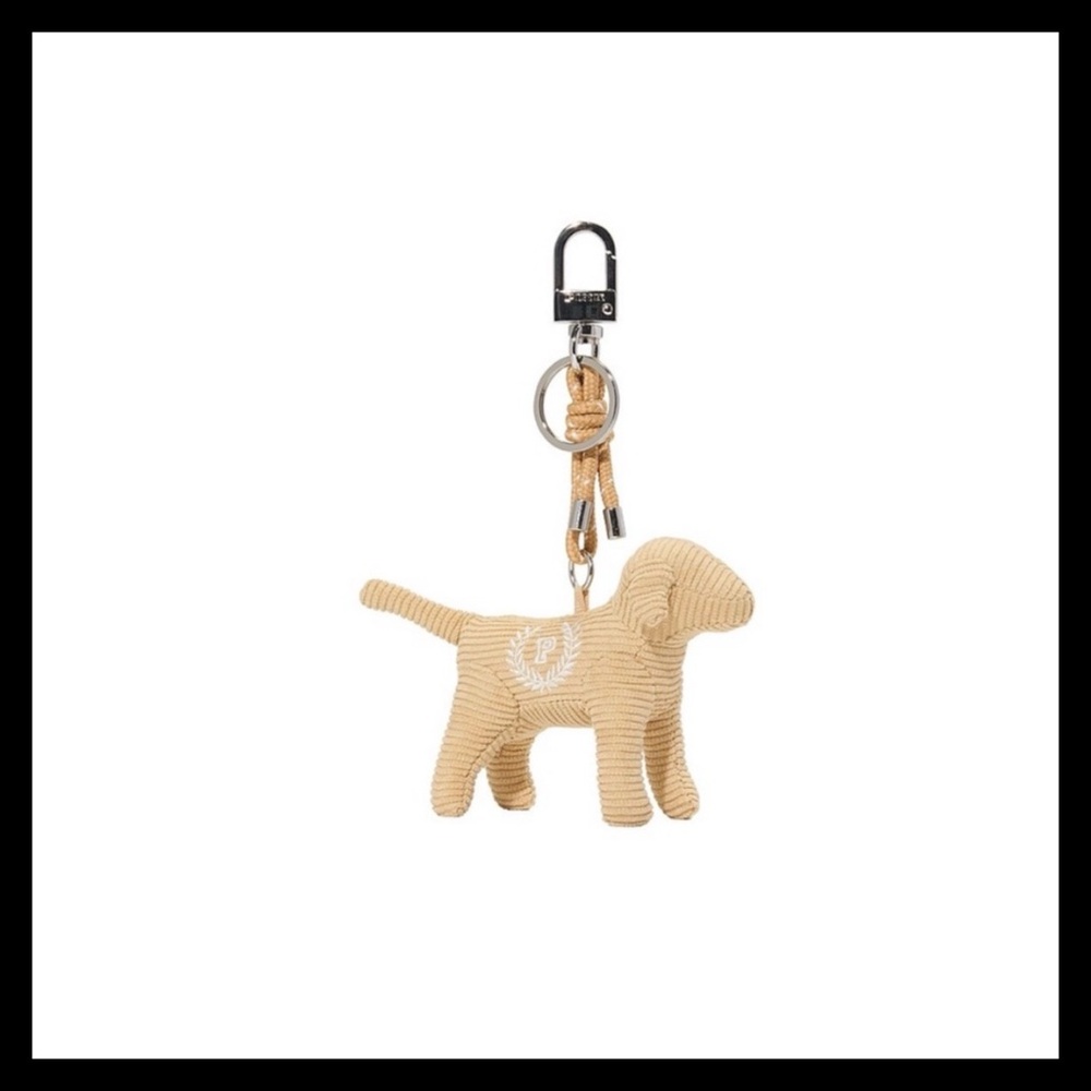 💕ⓅⒾⓃⓀ ⓋⓈ Micro Dog Corduroy Keychain Charm NWT💕
